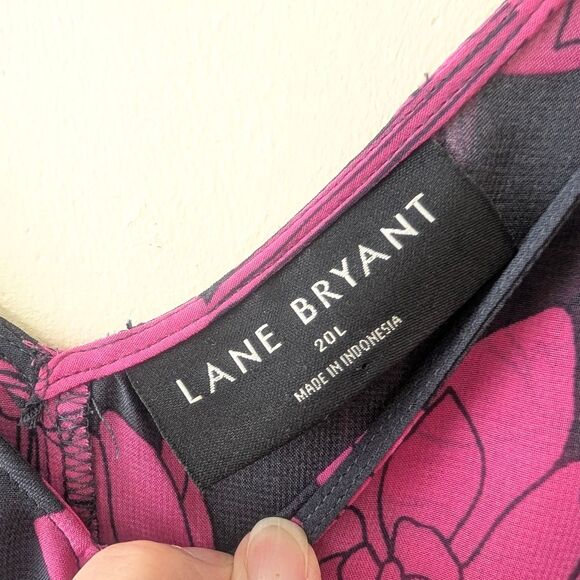 Lane Bryant Modern Swing Double-Layer Chiffon Tank Navy Fuchsia Size 20L - Picture 7 of 8